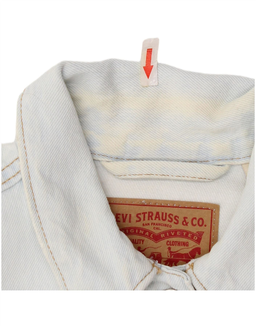 Levi's Chaqueta vaquera corta para mujer Reino Unido 12 Algodón azul medio
