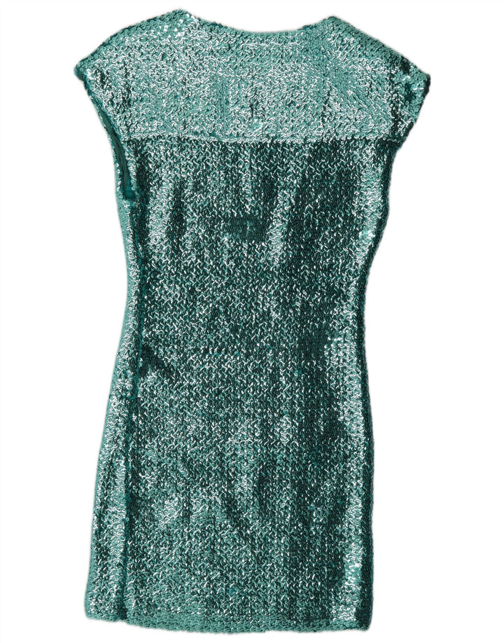Vintage mujer vaina vestido Reino Unido 10 pequeño verde
