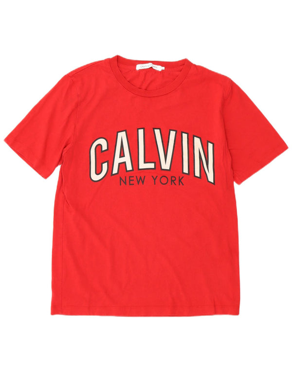 Calvin Klein Jeans Camiseta gráfica para hombre Top grande de algodón rojo