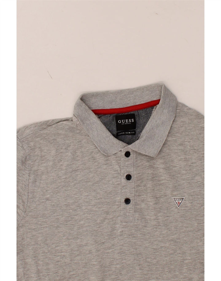 GUESS Mens Slim Fit Polo Shirt Medium Grey Vintage Guess and Second-Hand Guess from Messina Hembry 