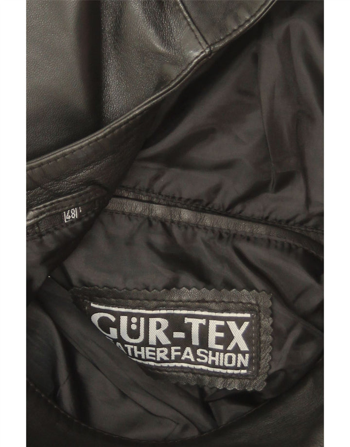 Gurtex Chaleco de cuero para hombre IT 48 Cuero negro mediano