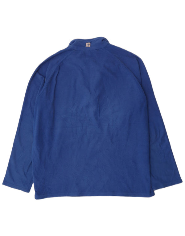 Mountain Warehouse Jersey de forro polar con cuello y cremallera para hombre XL Poliéster azul
