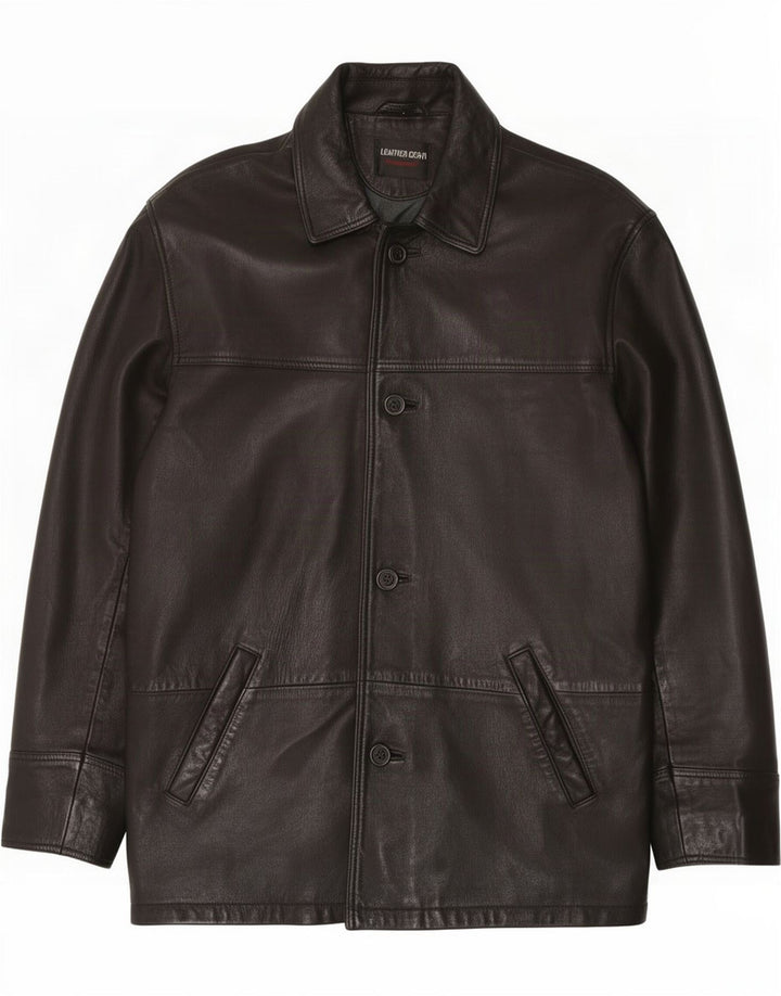 Vintage hombres chaqueta de cuero Reino Unido 40 grande negro