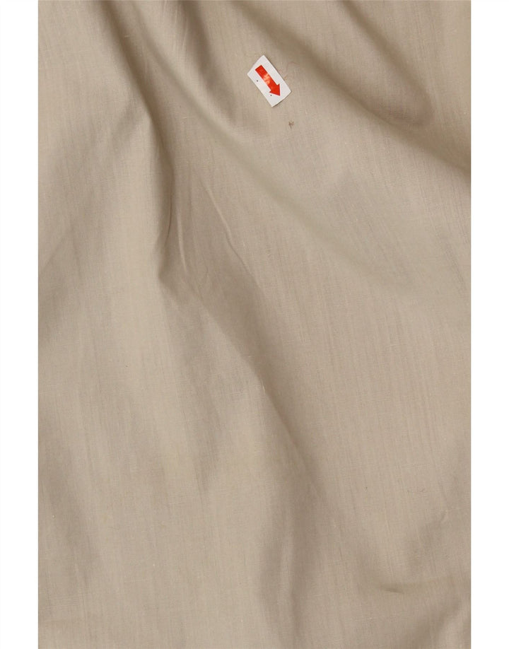 VINTAGE Womens Bomber Jacket UK 14 Large  Beige Polyester