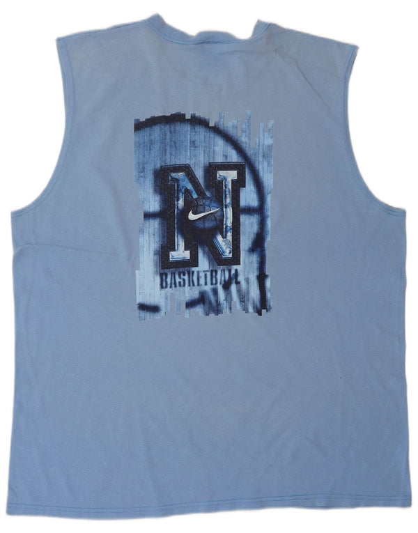 NIKE Hombre Graphic Vest Top XL Algodón Azul