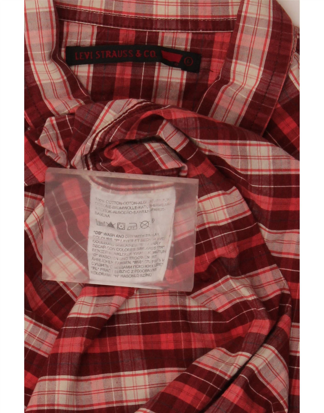 Camisa vaquera Levi's para hombre de algodón a cuadros rojos grandes
