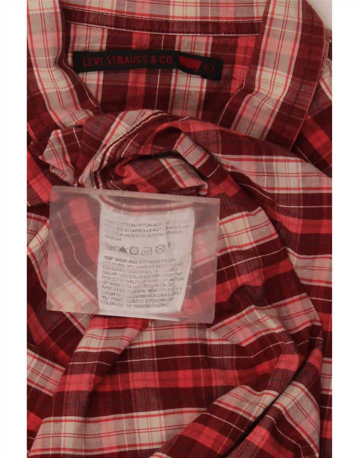 Camisa vaquera Levi's para hombre de algodón a cuadros rojos grandes
