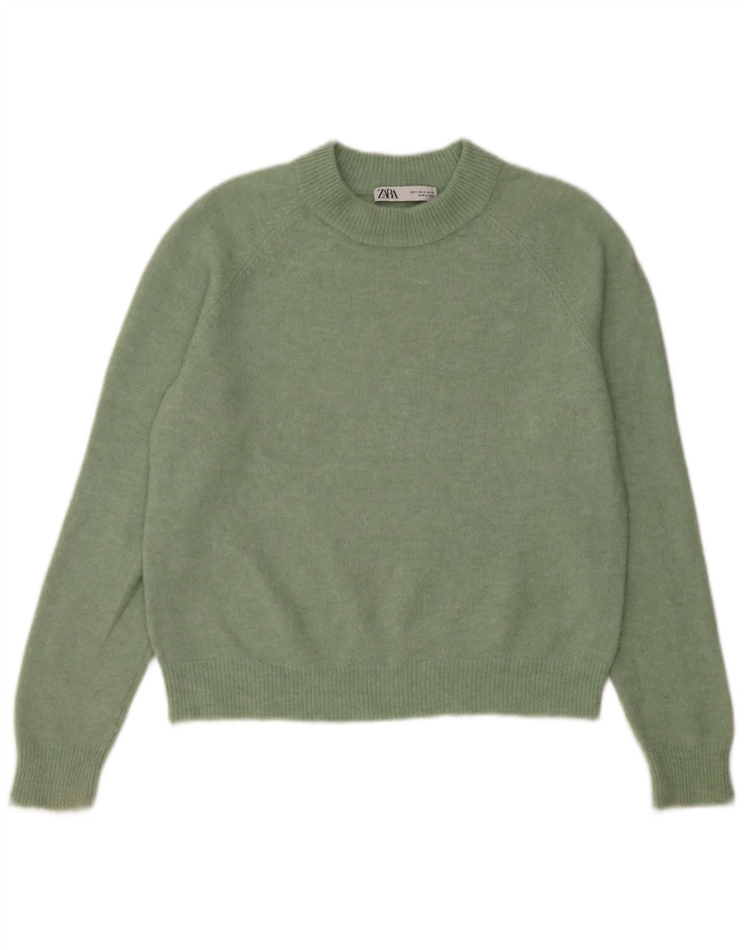 Zara Mujer Suéter De Cuello Redondo De Gran Tamaño UK 10 Small Verde