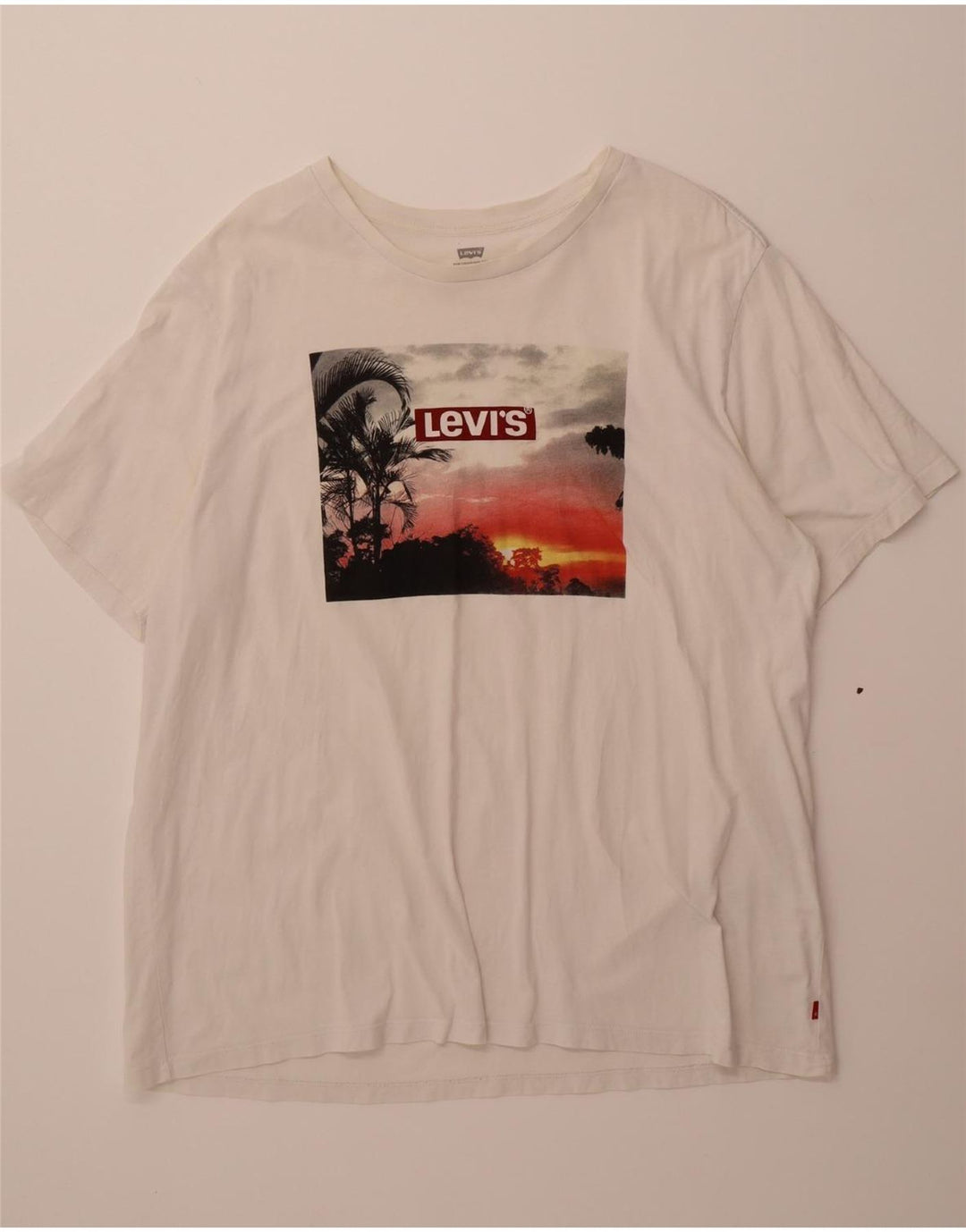 LEVI'S Mens Graphic T-Shirt Top XL White Cotton Vintage Levi's and Second-Hand Levi's from Messina Hembry 
