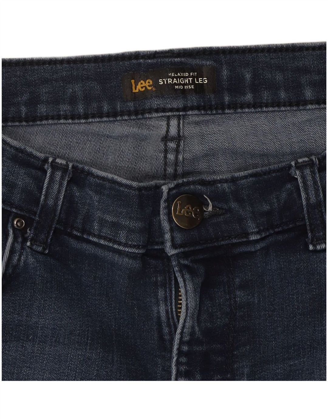 LEE Pantalones cortos vaqueros de talle medio y ajuste relajado para mujer W28 Azul marino medio
