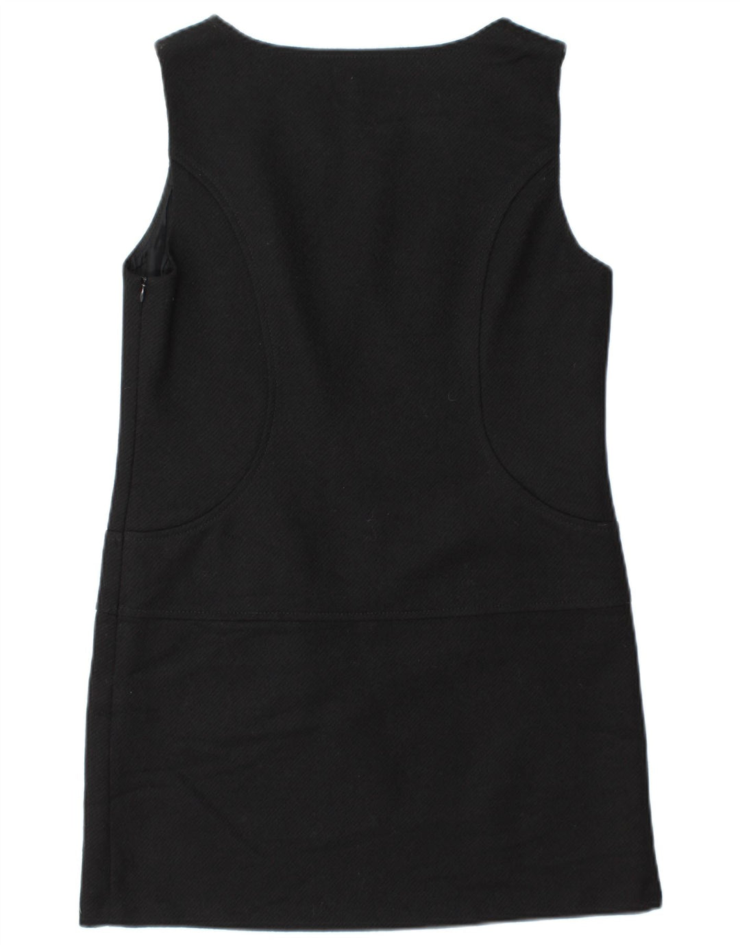 Benetton Vestido Recto Sin Mangas para Mujer UK 42 Mediano Lana Negra