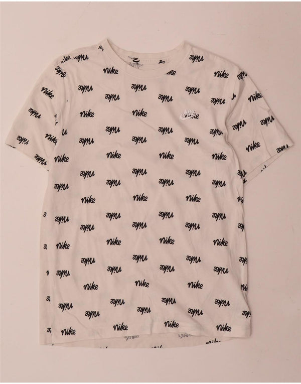 Nike Camiseta gráfica para hombre Top mediano de algodón blanco