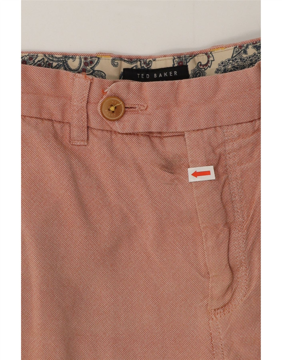 Ted Baker Pantalones cortos chinos para hombre W36 Grande Rosa