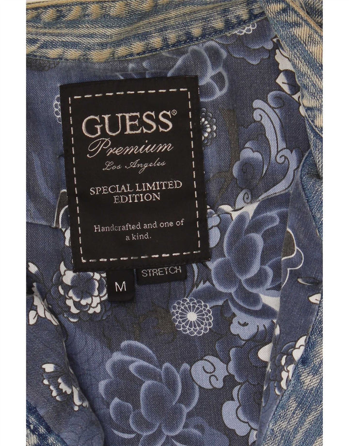 Guess Chaqueta Vaquera Mujer UK 12 Algodón Azul Medio