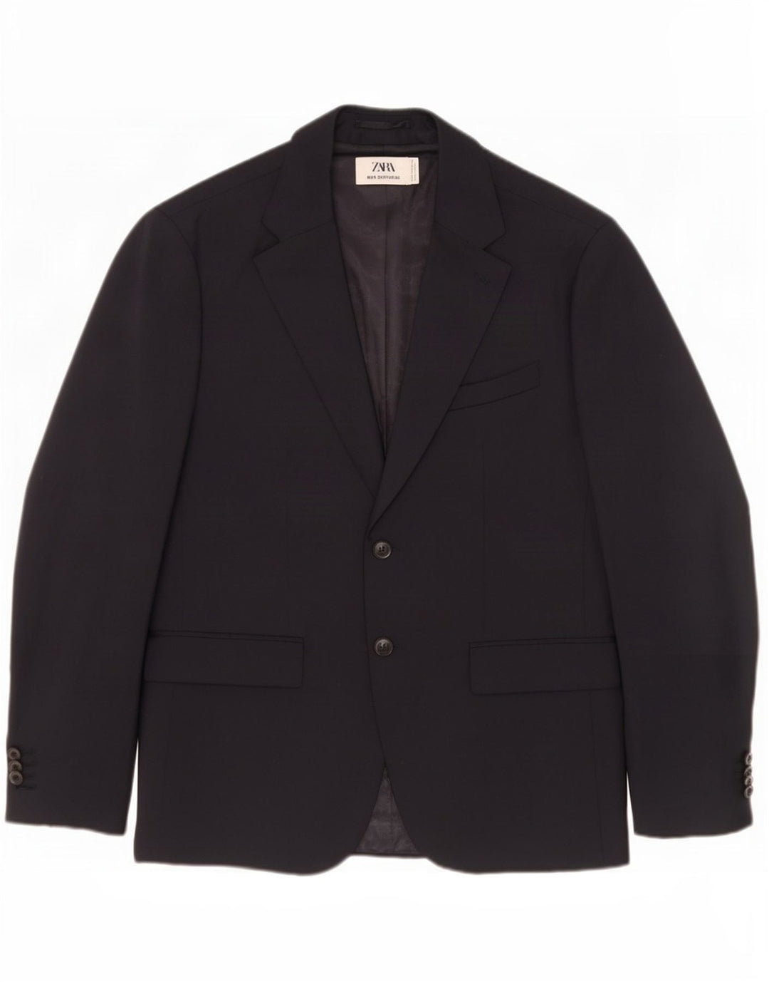 Zara Chaqueta tipo blazer sartorial de 2 botones para hombre EU 50 Poliéster azul marino mediano