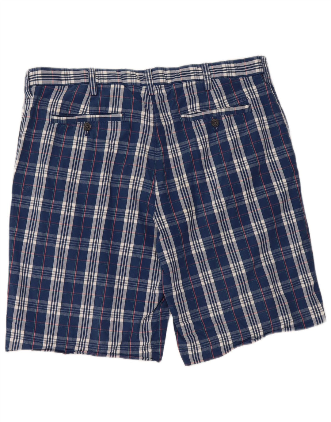 IZOD Pantalones cortos chinos para hombre W36 Algodón a cuadros azul marino grande