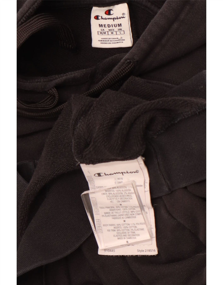 CHAMPION Sudadera con capucha para hombre Jersey mediano de algodón negro