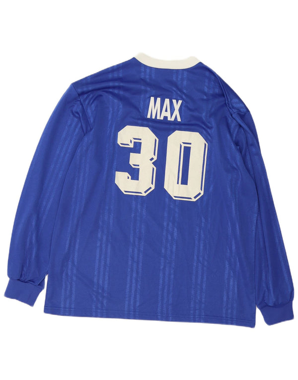 Adidas Hombre Gráfico Top Manga Larga XL Poliéster A Rayas Azul
