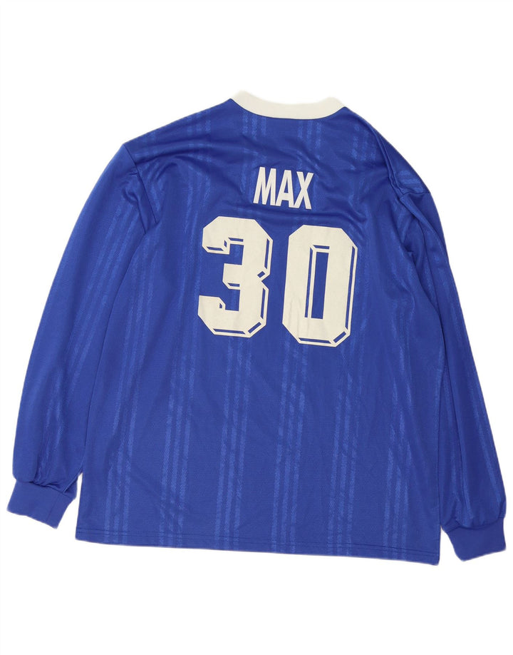 Adidas Hombre Gráfico Top Manga Larga XL Poliéster A Rayas Azul