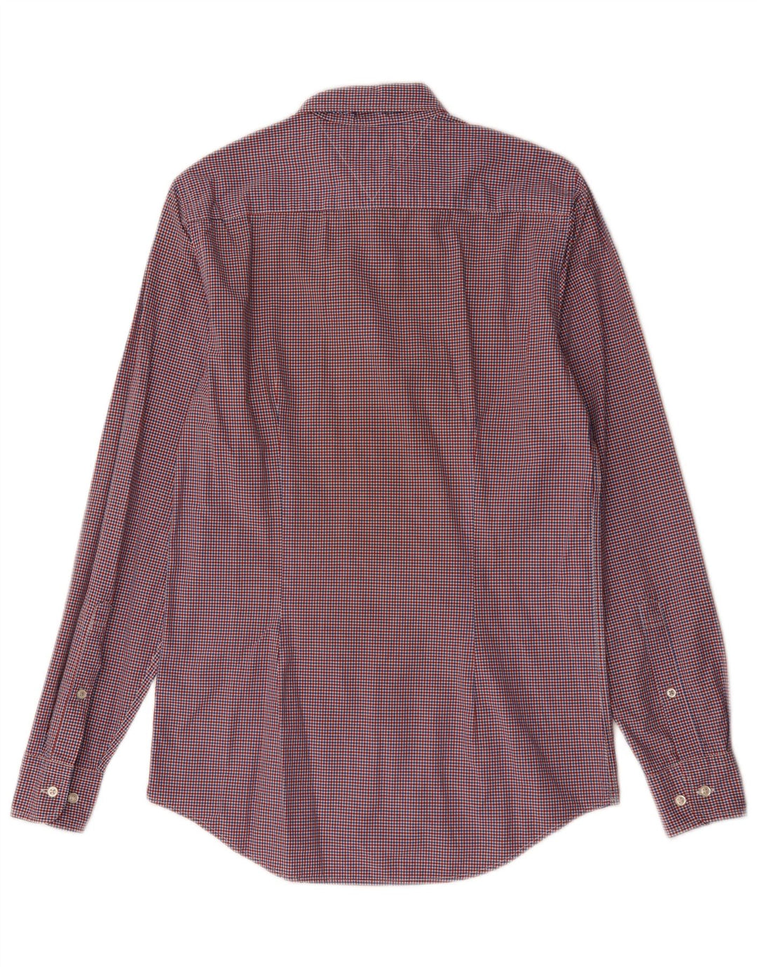 Camisa Tommy Hilfiger Slim Fit para hombre de algodón a cuadros rojo pequeño