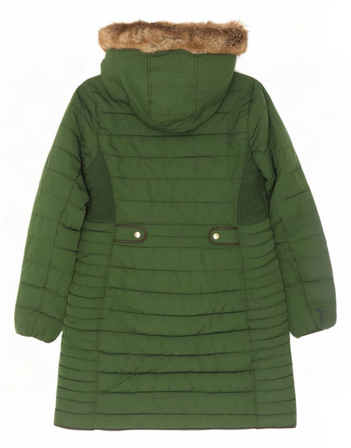 Joules Abrigo acolchado con capucha para mujer UK 40 Poliéster verde medio