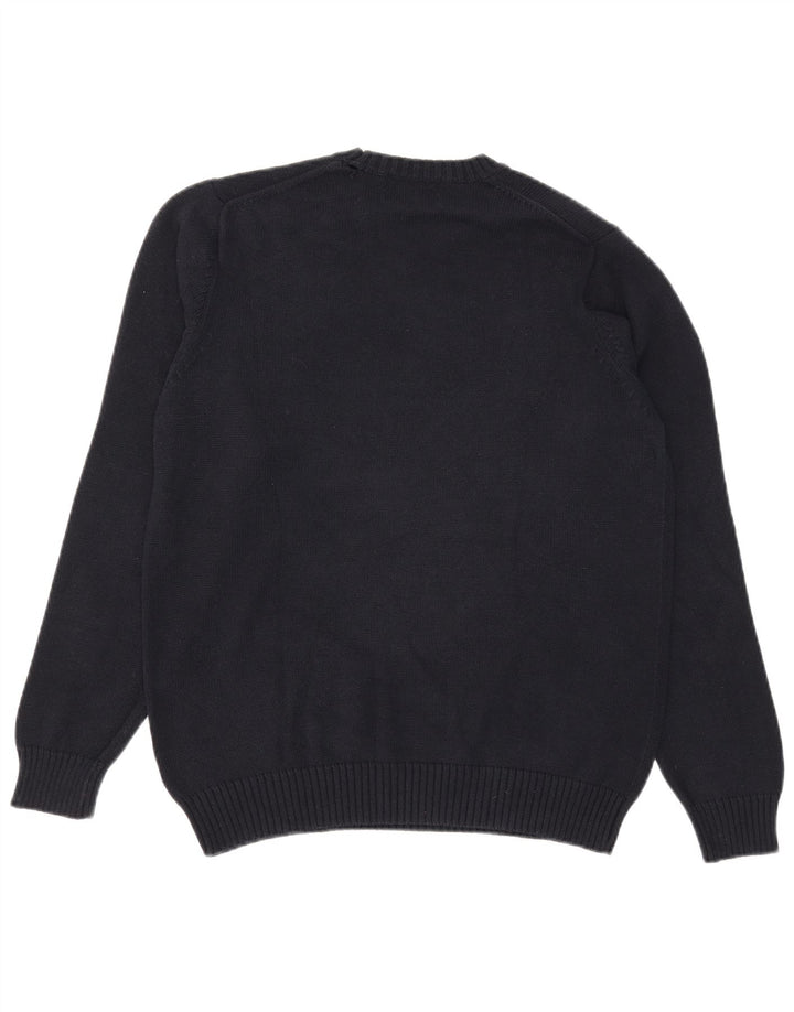 Marks & Spencer Jersey de cuello redondo azul Harbor para hombre, talla pequeña, azul marino