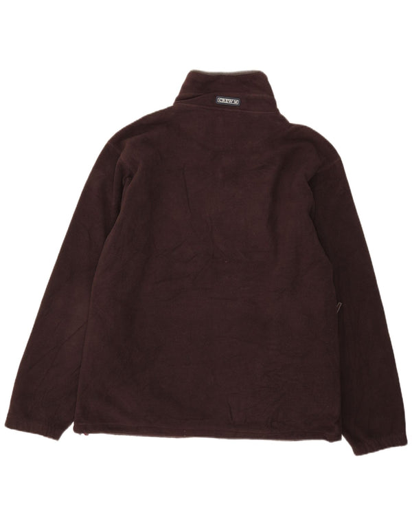 Crew Clothing Jersey de forro polar con cuello y cremallera para hombre Poliéster marrón grande