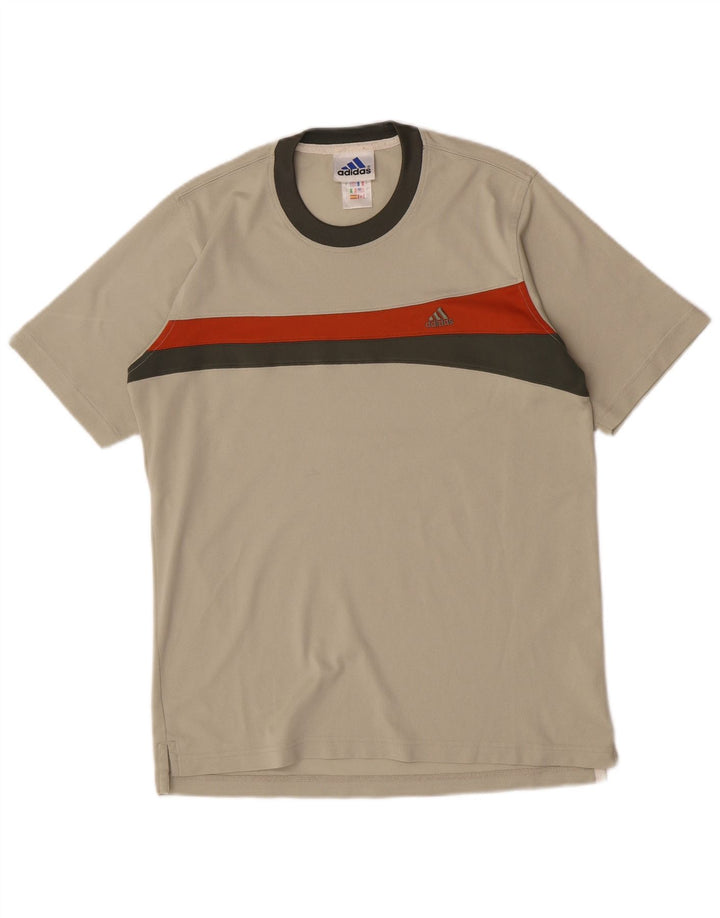 Adidas Hombre Camiseta Top Medio Beige Colorblock Poliéster