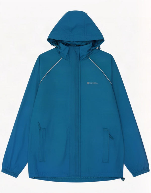 Chaqueta impermeable con capucha para mujer de Mountain Warehouse UK 12 Medium Blue Nylon