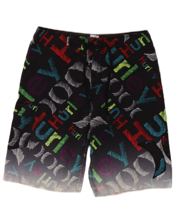 Hurley Hombre Graphic Bañador Shorts Mediano Poliéster Negro