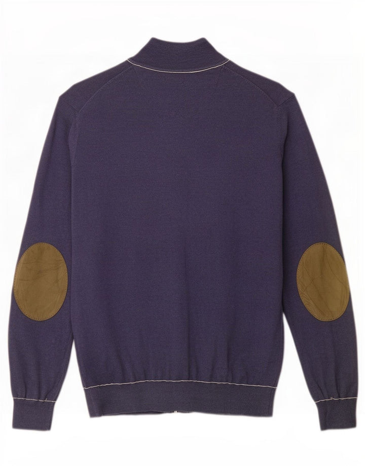 Massimo Dutti Jersey Cárdigan Hombre Mediano Azul Marino Algodón