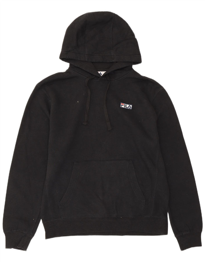 FILA Jersey con capucha para hombre, tamaño mediano, algodón negro