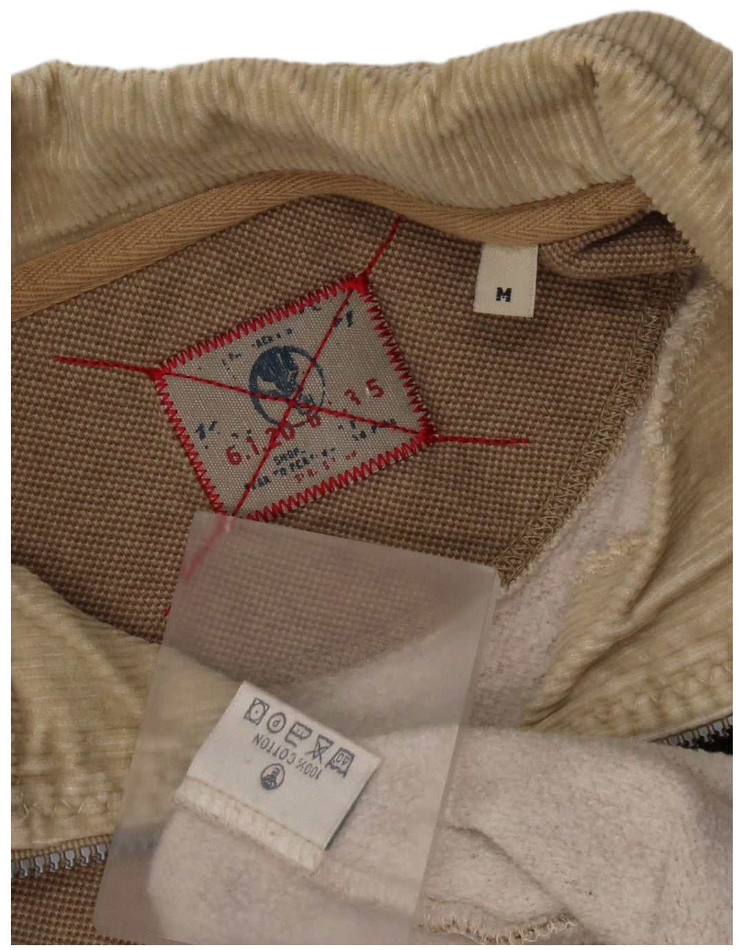 Sudadera con capucha y cuello con cremallera para hombre Fat Face Jersey de algodón beige medio