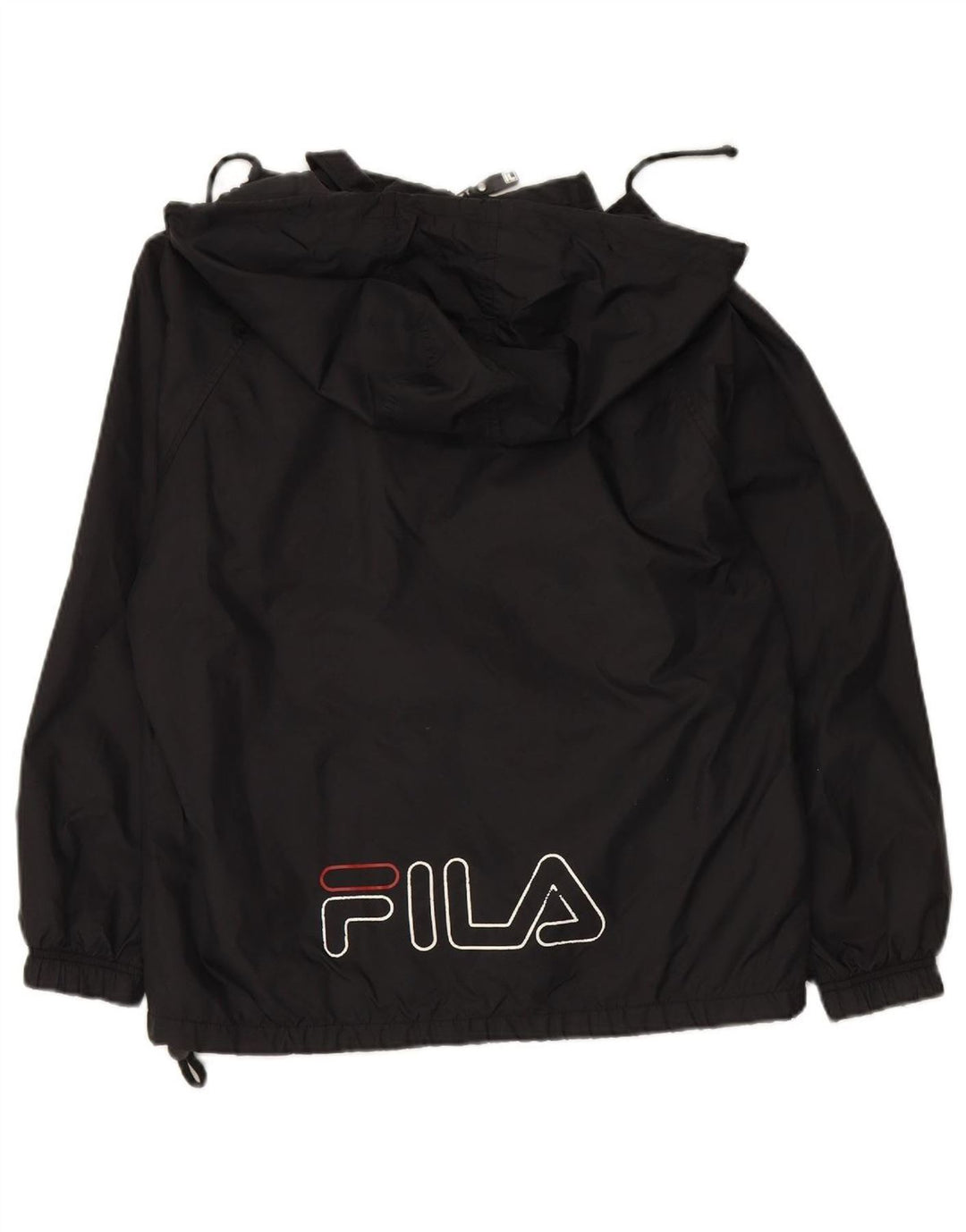 FILA Boys Oversized Graphic Hooded Rain Jacket 11-12 Years Large  Black