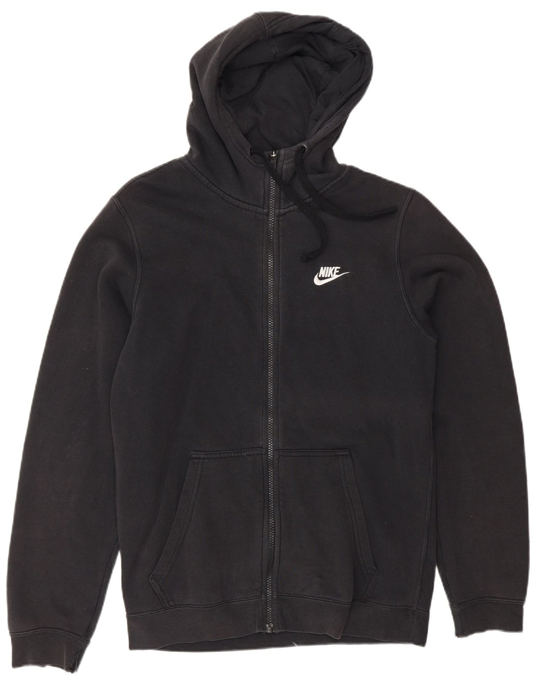 Nike - Sudadera con capucha y cremallera para hombre, talla pequeña, algodón negro