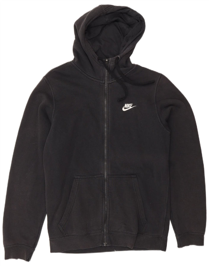 Nike - Sudadera con capucha y cremallera para hombre, talla pequeña, algodón negro