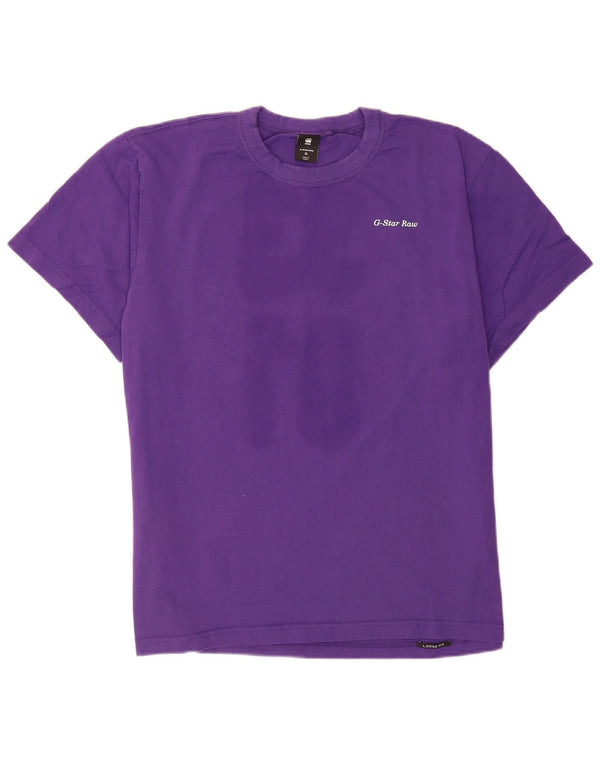 G-Star Hombre Camiseta Gráfica Top XL Algodón Morado