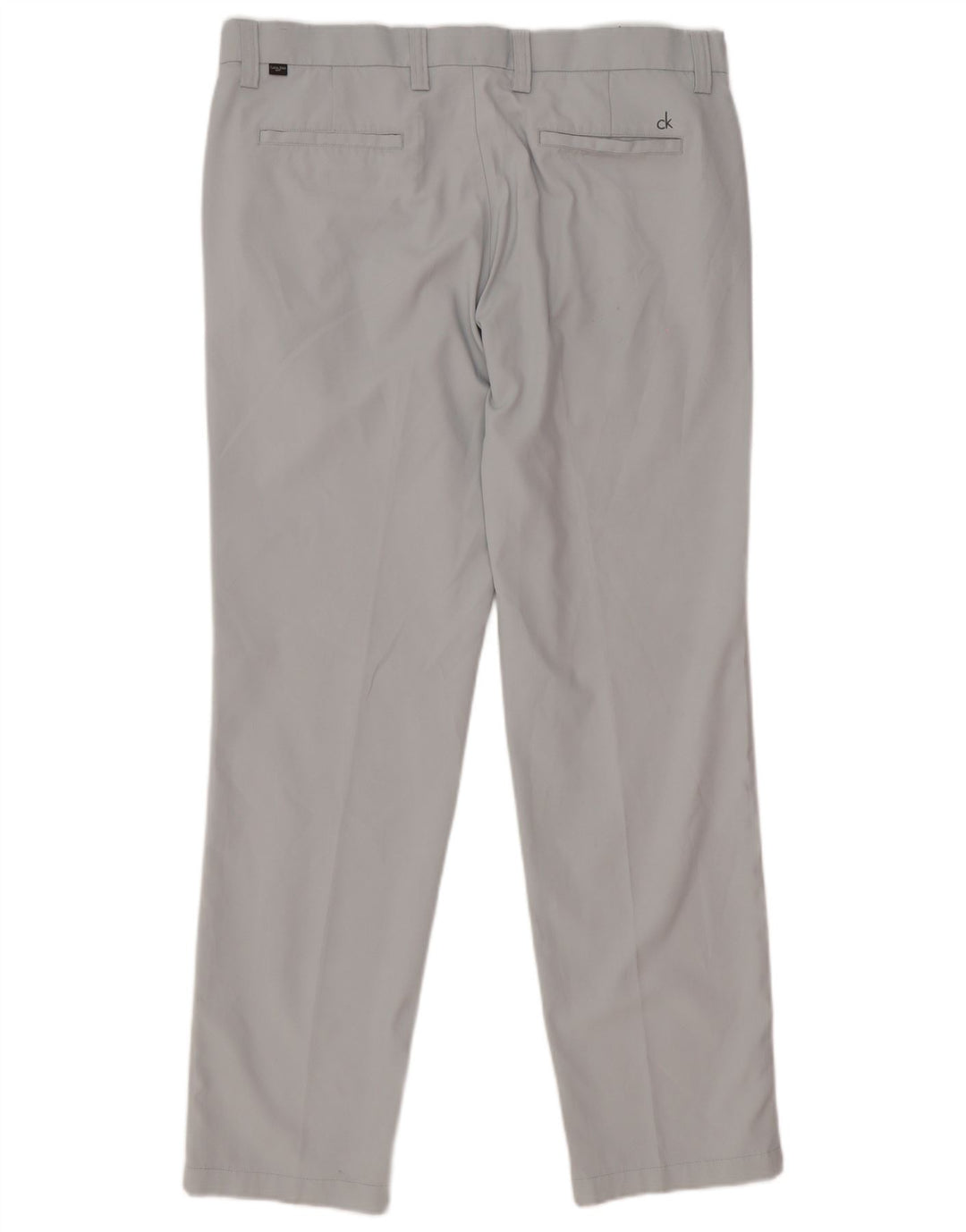 Calvin Klein Pantalones casuales rectos para hombre W36 L31 Poliéster gris