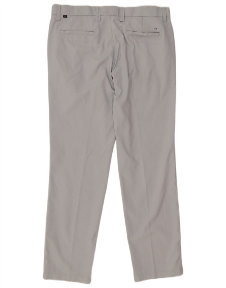 Calvin Klein Pantalones casuales rectos para hombre W36 L31 Poliéster gris