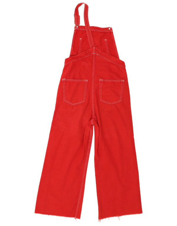 Topshop Pantalones de peto cortos para mujer UK 8 Small W26 L24 Algodón rojo