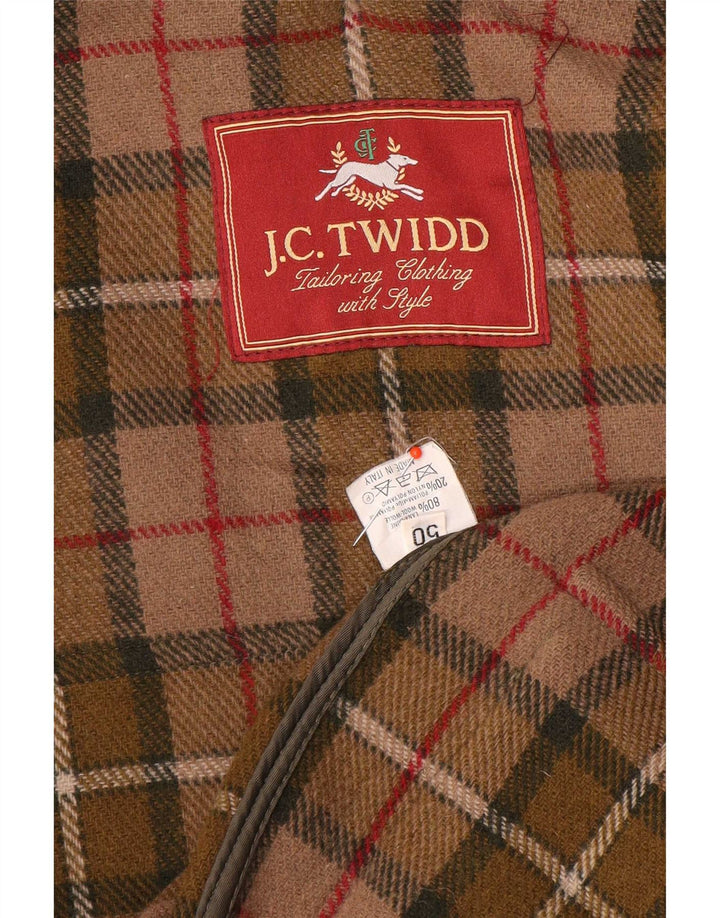 J. C. Twidd Trenca con capucha para hombre IT 50 Lana caqui grande