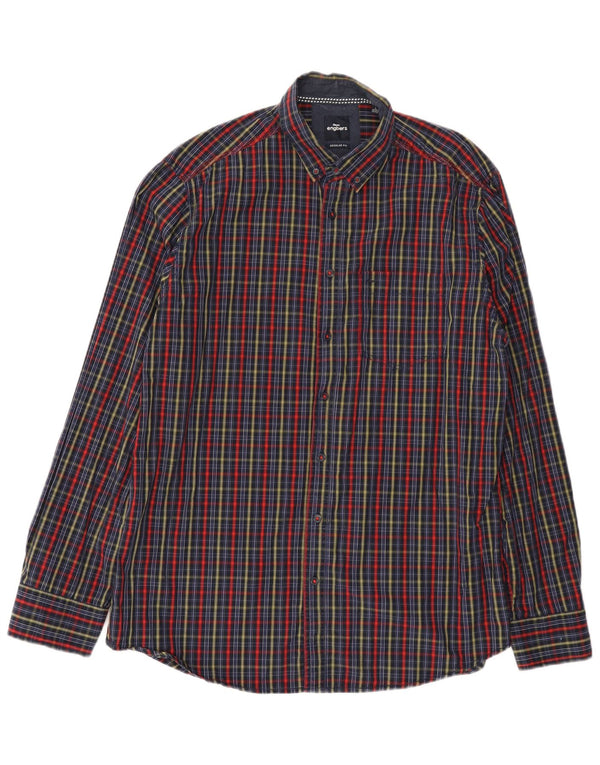 Engbers Camisa Regular Fit para Hombre Talla 41/42 Grande Algodón a Cuadros Multicolor