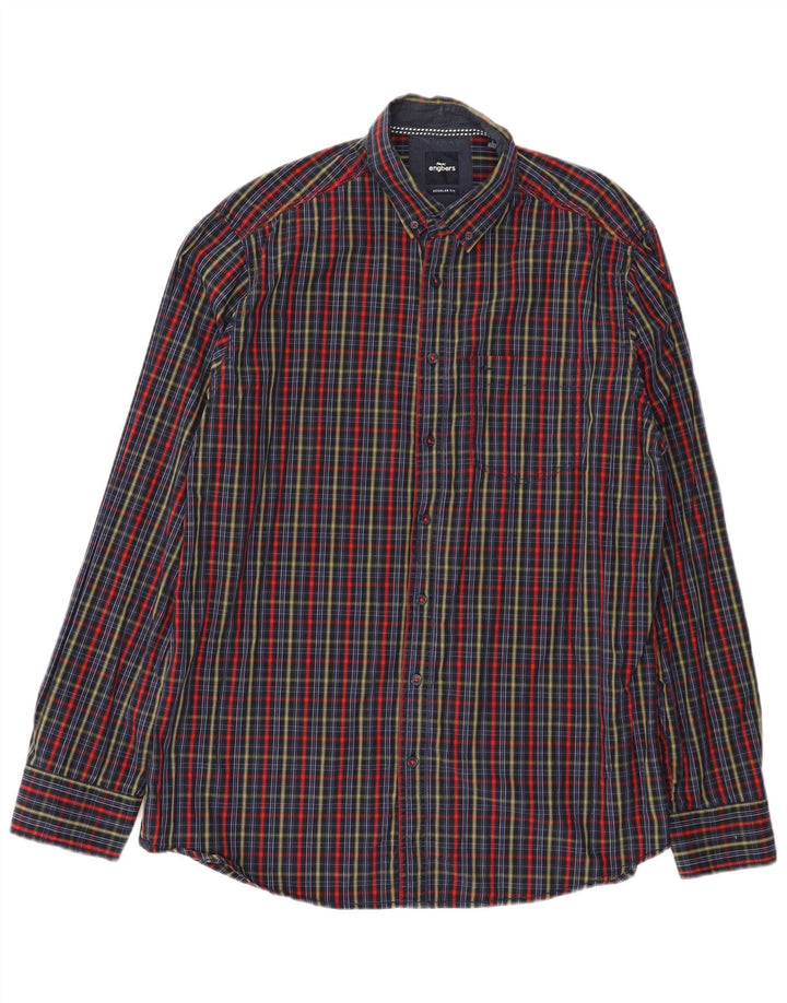 Engbers Camisa Regular Fit para Hombre Talla 41/42 Grande Algodón a Cuadros Multicolor
