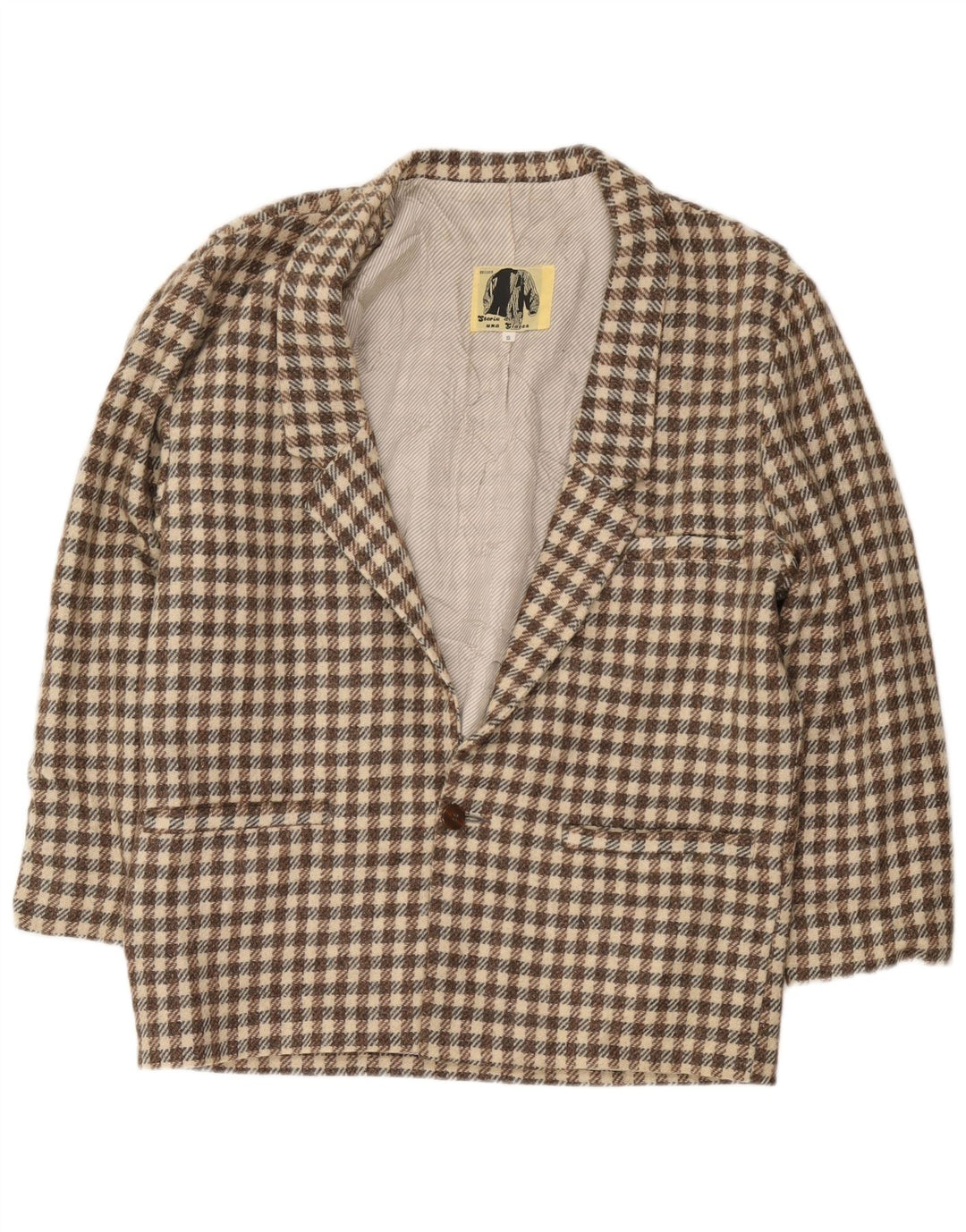 Moda Dossier Chaqueta tipo blazer con 1 botón para hombre UK 36 Small Brown Check