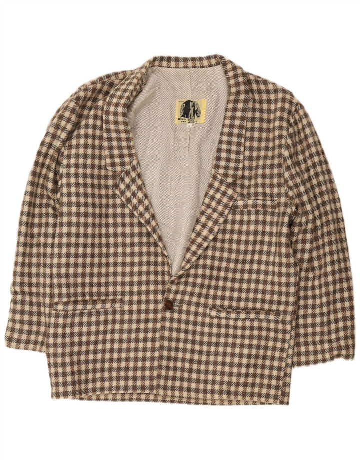 Moda Dossier Chaqueta tipo blazer con 1 botón para hombre UK 36 Small Brown Check