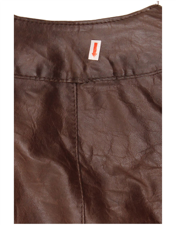 Chaqueta biker de cuero vintage para mujer IT 44 Cuero marrón medio