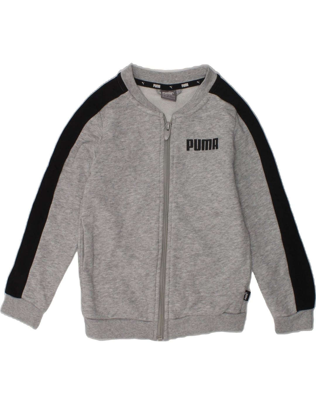 PUMA Boys Graphic Tracksuit Top Jacket 5-6 Years Grey Colourblock Cotton Vintage Puma and Second-Hand Puma from Messina Hembry 
