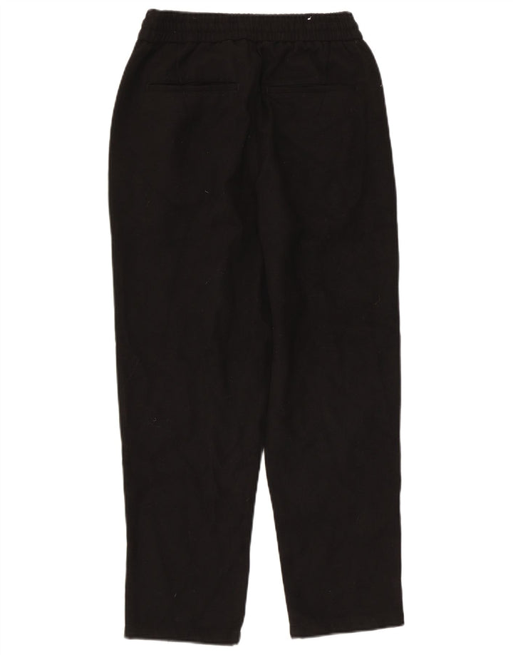Zara Mens Tapered Chino Pantalones Pequeños W30 L26 Poliéster Negro