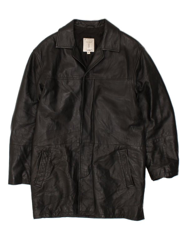 CONBIPEL Abrigo de cuero para hombre IT 46 Pequeño cuero negro