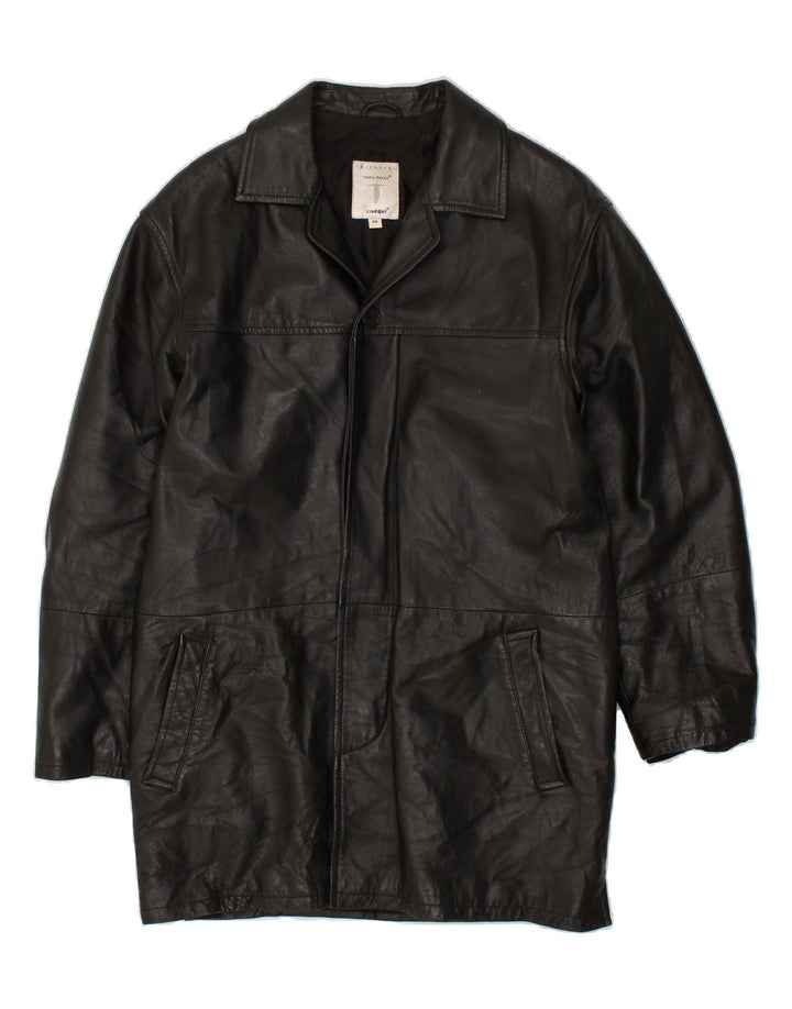 CONBIPEL Abrigo de cuero para hombre IT 46 Pequeño cuero negro